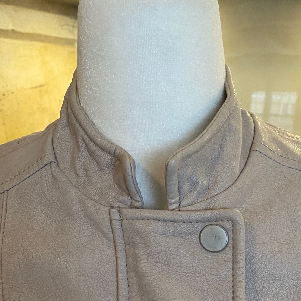 Free People Vegan Leather Moto Jacket Taupe Women’s Small - Picture 5 of 15